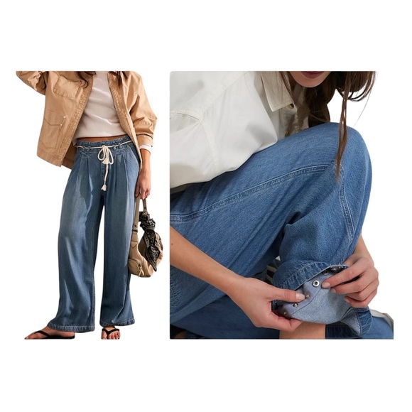 Free People Dakota High Waist Cinched Jeans Size XS - Picture 1 of 16